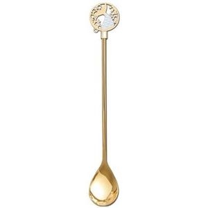 Soeplepel Roestvrijstalen lepel met visstaartdecoratieontwerp Roerlepel Koffielepel Theelepel Dessertlepel Menglepel Soeplepel for feesttafeldecoraties, 1 stuks Dinerlepel(Gold)