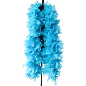 200G witte natuurlijke kalkoenveren boa pluizige kalkoenpluimen voor sjaal sjaal carnaval podiumdecoratie accessoires ambachten 2 meter-meer blauw-1pcs 200g