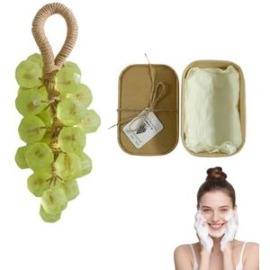 Druivenzeep, druivenzeep aan een touw, decoratieve handgemaakte kristallen druiven for het wassen van frisse lucht, langdurige geur, milde reiniging, kerstcadeau for mannen en vrouwen(Green Tea-2)