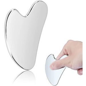 DERJDISF Facial Gua Sha Scraping Massage Tool Roestvrijstalen gezichtsschraper Eye Body Massager- Face Care SPA, voor gezichtslifting, anti-veroudering, anti-rimpel (roestvrij staal)