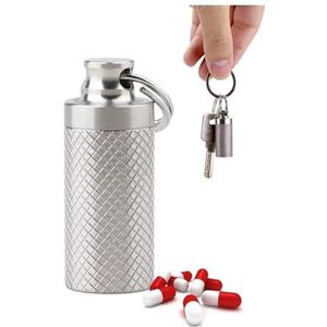 Pill dispenser Keychain Pill Holder, Waterproof Pill Container Outdoor Portable Survival Case, For Daily Travel Purse Or Pocket, 2Pcs