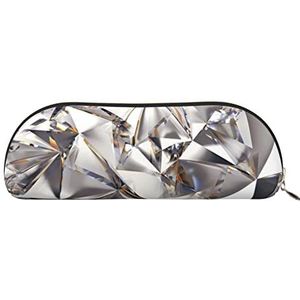 IguaTu Glitter Abstract Diamond Crystal Patroon Lederen Potlood Pouch - Cosmetische Tas met Gladde Rits - Muntzak - Kantoorbenodigdheden Organizer, Goud, Eén maat, Schooltas