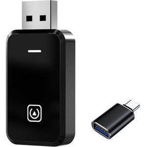 Lamkrtlp Draadloze Carplay-adapter, converteert in de fabriek bekabelde CarPlay in draadloos, 5,8 GHz WiFi/USB C/A-plug and play, compatibel met iPhone iOS 10+