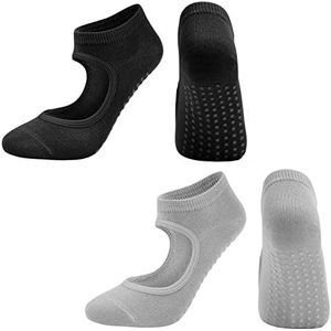 2 Paar Yoga Sokken voor Vrouwen Antislip Yoga Pilates Sokken Ideaal voor Yoga, Pilates, Barre, Ballet, Fitness, Dans