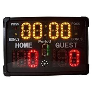 Elektronisch basketbalscorebord, geleid multifunctioneel sport elektronisch scorebord scorebord, wandgemonteerd scorebord Digitaal scorebord for basketbalcompetitie worstelen (Color : Remote control