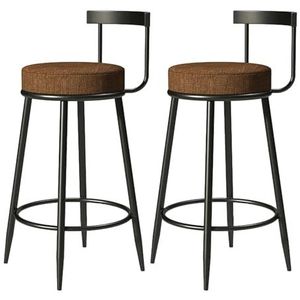 Barkrukken Set van 2 hoge barstoelen met ronde vulling en metalen poten Barstoel Belasting 440 lbs Tegenkruk Nordic High Chair