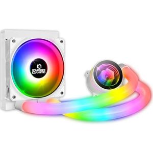 EMPIRE GAMING Guardian P-W120 Watercooling AIO PC Gamer - 3 pins 5V ARGB vloeibare CPU-koeling - 1 x 120 mm - Intel LGA 1700/1200/115X/1366/2066/2011, AMD AM5/AM4 - wit