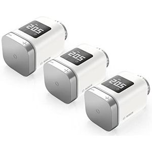 Bosch Smart Home-radiatorthermostaat II, set van 3, slimme thermostaat met appfunctie, compatibel met Amazon Alexa, Apple HomeKit, Google Home - Amazon Edition