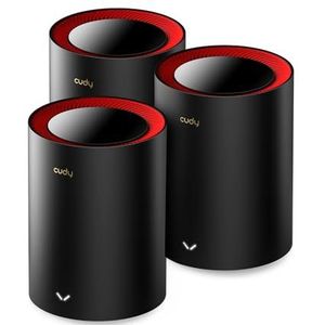 CUDY AX3000 2,5G Wi-Fi 6 Mesh System Wi-Fi 6, 2,5 g WAN, Backhaul Ethernet, ideaal voor 1Gig+ internet, Wireguard, OpenVPN, Zerotier, CloudFlare, DDNS, 2023 goedkeuring M3000 3-pack