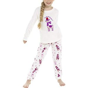 Foxbury Meisjes Fleece Llama Pyjama Set