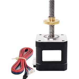 Stappenmotor, Schroefstang L100-350MM Nema17 Schroefstappenmotor 1.7A 40N.cm 17HS4401S-T8 Met Koperen Moer Lood 2/4/8mm,3D-printers/Robots/DIY CNC(17HS4401S-T8-500MM,Lead 8mm)