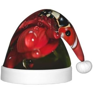 DURAGS Lieveheersbeestje bloem kinderen pluche kersthoed - vakantie decoratieve hoed, ideaal voor feesten en podiumoptredens
