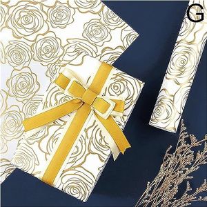 Verjaardagsinpakpapier, cadeaupapier, 5st 70 * 50cm inpakpapierrol Diy Gift Paper Favors Present Decoration (Kleur: E) (Size : G)