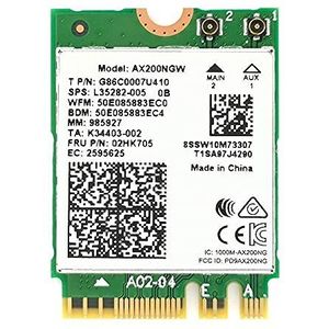WiFi 6 Dual Band Adapter for Intel AX200 | M.2 Interface 802.11ax for PCs | Up to 2.4 Gbps | Bluetooth 5.2 Enabled | Compatible with Most Systems | AX200NGW No vPro