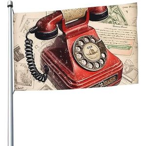 Stempel telefoonvlag 1,5 x 2,4 m banner decoratie met 2 doorvoertules buitendecoraties HD afdrukken 200D zware polyester banners voor vakantiewerf grote vlaggen voor binnen en buiten decoratie