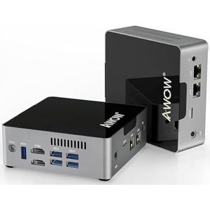AWOW Mini-pc, Celeron N3450, Wi-10, 6 GB DDR4, 128 GB SSD, 2,2 GHz, dual-LAN, 2,4 G+5 G WLAN, 4K, Bluetooth, HDMI, 5 USB 3.0, micro-pc