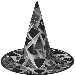 Zilveren Geometrische Figuur Mode-Vooruit Halloween Heksenhoed Voor Vrouwen - Uw Go-To Stuk Voor Halloween Kostuum Assemblies