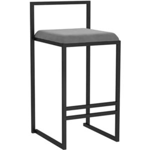 Barkruk Hoge Krukken Barstoelen 1 Stuks Metalen Barkrukken Met Voetensteun Flanel Kussen Zitting Tegen Kruk Voor Bar Eetkamer Keuken Bar Stoelen Barkrukken (Color : Gray, Size : 76cm Sitting Height