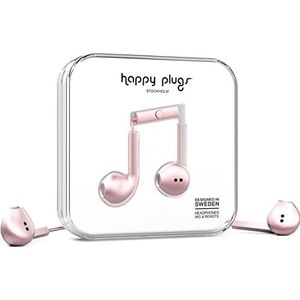 Happy Plugs Oordopjes Plus Hoofdtelefoon - Metallic Roze