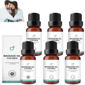 Qartel Men Essence Oil, Medilisk Essence Oil Blend voor mannen, Medilisk Energetische Massage voor mannen, Stressverlichting en spierontspanning, Voedt de huid, Gemakkelijk mee te nemen (6pcs)
