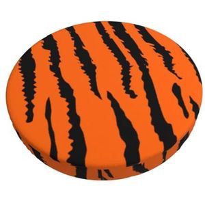 GRatka Hoes voor ronde kruk, barstoelhoes, thuisbar, antislip zitkussen, 30,5 cm, oranje tijgerluipaard