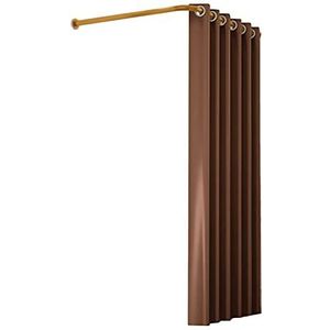 Kleedkamer gordijnstang, douchegordijnstang, Kledingwinkel Paskamer L-vormige badkamer Douchegordijnstangrek, geschikt for badkamers, kledingwinkels (Color : Brown, Size : 80 x 80cm)