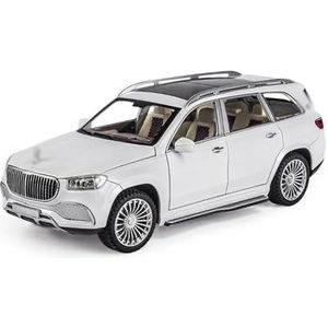 Voor GLS600 1/24 Metalen Model Auto Speelgoed Legering Diecast Simulatie Off Road Voertuigen Geluid SUV Cars Gift (Color : White)