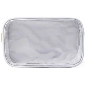 PVC transparante tas duidelijk reizen opslag organisator make-up cosmetische tas zakjes transparante waterdichte toilettas doorzichtige draagtas (kleur: wit, maat: XL)
