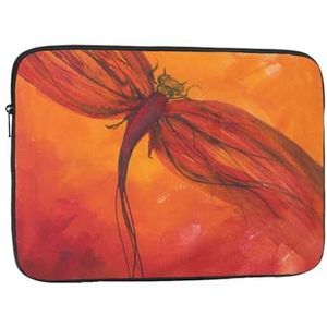 Rode Dragonfly Laptop Sleeve Case Mode Lichtgewicht Notebook Computer Tas Shockproof Laptop Case Cover Aktetas Draagtas voor Vrouwen Mannen 10 inch