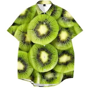 Ffnkrnfi Mannen Fruit Patroon Shirt 3D Print Kleurrijke Casual Strand Hawaiiaanse Shirt Zomer Korte Mouw Plus Size Knop Blouse, 00214, S