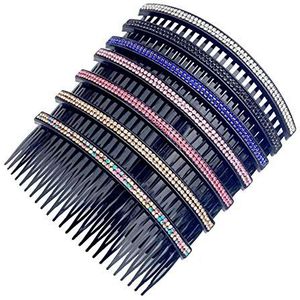 Casualfashion Vrouwen 24 Tanden Haar Kam Pin Clip Dubbele Rijen Strass Haarkant Kam 12,0 cm lengte, 5-count