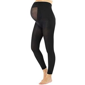 CALZITALY Voetloze Zwangerschapspanty | ZWANGERSCHAPSLEGGING | 100 DEN | ZWART | Made in Italy (M, Zwart)
