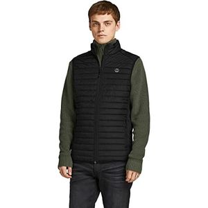 JACK & JONES gewatteerde vest zonder mouwen herenjas JJEMULTI, Colour:Black, Size:M