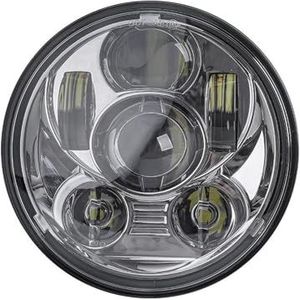 LED koplamp Motorfiets 5,75 Inch 5 3/4'' Ronde Zwarte LED-koplampprojector Hi-Dimlicht Voor Sportster Voor Dyna Voor XL883 led-motorlamp(Zilver)