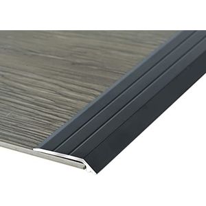 Overgangsstrip vloerovergangsstrip 0,9 m houten vloer/tapijt afwerkingsstrip, aluminiumlegering vloerovergangsrandstrip for deurdorpel, 0,2 cm - 0,5 cm hoogte(Black)