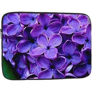 Paars Bloemen Laptop Case Laptop Sleeve Laptop Tas voor Vrouwen Mannen Shockproof Beschermende Notebook Case 10 inch