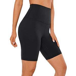 CRZ YOGA Dames Butterluxe Yoga Shorts 8''-Hoge Taille Workout Gym Leggings Hardlopen Spandex Biker Shorts zwart XL
