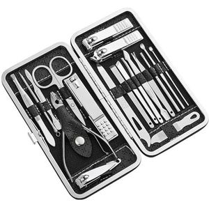 Manicureset, nagelknipperset, Nagelknipper Manicure Pedicure Set Pak Van 18 Multicolor(Black)