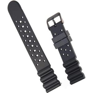 INSTR Zachte rubberen horlogeband voor vervanging van de Citizen Promaster-horlogeband (Color : Black, Size : 20mm)