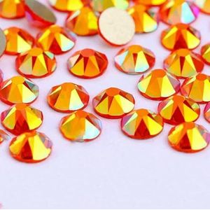 2088 Non Hotfix DIY Crystal Nail Art Decoraties 8 Grote 8 Kleine Strass Strass Steentjes Platte Achterkant Plaknagels voor Nail Art-Zon AB-SS30-288 Stuks
