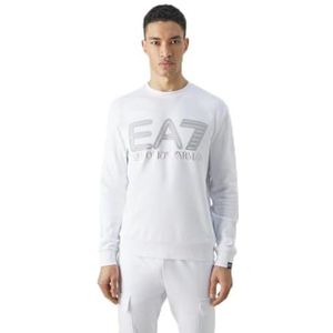EA7 Sweatshirt met lange mouwen van wit katoen