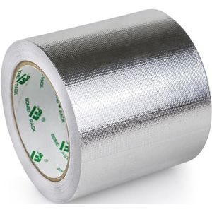 BOMEI PACK 100 mm x 20 m versterkte aluminium tape hittebestendig waterdicht aluminium plakband voor het repareren van metalen oppervlakken, verzegelen, repareren en isoleren