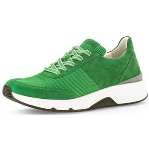 Gabor Lage sneakers voor dames, lage schoenen, uitneembaar voetbed, Groen Verde, 38 EU