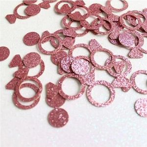 Feestdecoraties 100 stuks roségouden kronen papieren confetti voor themafeest baby prinses jongen verjaardag babyborrel bruiloft tafeldecoraties (kleur: roségouden ring)