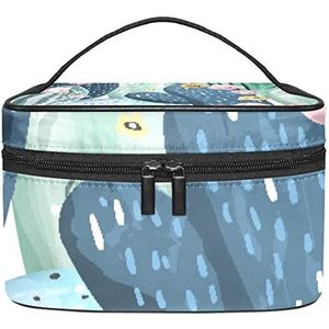 Make-up Organizer Bag, Travel Makeup Bag Organizer Case Draagbare Cosmetische Tas voor Vrouwen en Meisjes Toiletries Cactussen, Meerkleurig, 22.5x15x13.8cm/8.9x5.9x5.4in