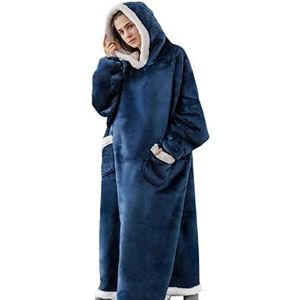 iyoimono Hoodiedeken voor dames en heren, flanel, fleece, oversized, zacht, trui, sweatshirt, knuffeldeken, wollige sherpa tv-deken met mouwen, oversized capuchon, pullover, draagbaar, full-body