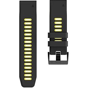 2 6 mm 22mm 20mm QuickFit-band compatibel met Garmin Epix Fenix ​​7 7x 7s Solar 6 6x 6s Pro 5x 5s Plus/instinct 2 / Forerunner 945 Siliconen Band (Color : Black yellow, Size : For Fenix 6X Pro)