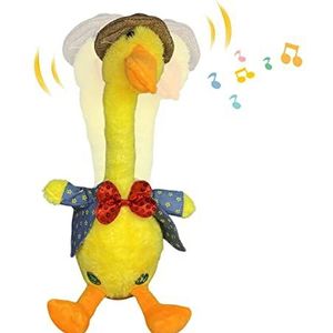 Talking Dancing Stuffed Animals - Singing Duck Toy with 120 Songs, Educational Early Learning, Interactive Plush Toy for Repeating Words, Talking with, Singing and Dancing for Kids, Babies, B/a