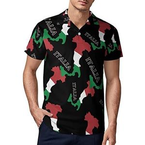 Italië vlag kaart heren golf polo shirt zomer korte mouw T-shirt casual sneldrogende T-shirts XL