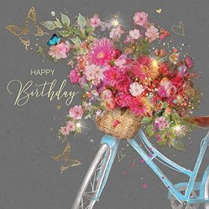 Cherry Orchard Vrouwelijke Happy Birthday To You Card - Bloemen Fiets